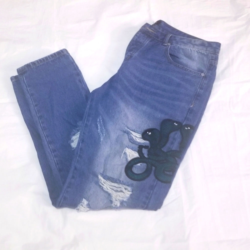 Men's Boohoo Distressed Denim Jeans Waist 36/Length 32in